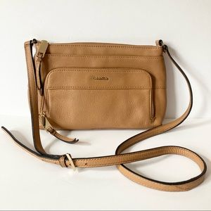 Calvin Klein CK Tan Leather Crossbody Bag